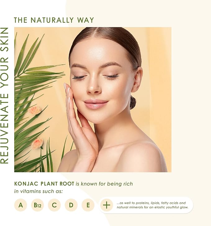 Konjac Face Sponge for Cleansing & Facials | Microplastic Free 100% Natural | - Image 5