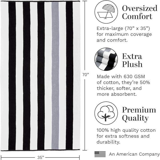 Laguna Beach Textile Co. Striped Cabana Oversized Beach Towel - Image 3