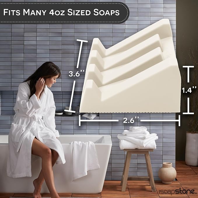 Silicone Soap Dish Self Draining Bar Soap Holder - Image 4