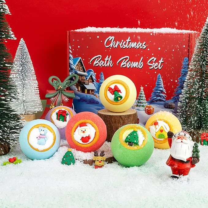 Christmas Bath Bombs 12PCS/Set Different Scents Natural Organic Bath Bombs - Image 4