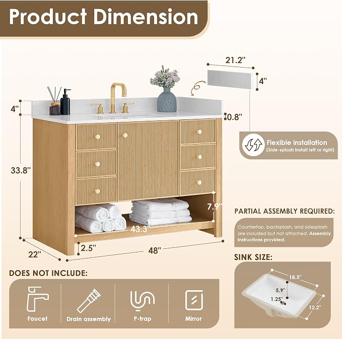 ALTAIR 48 Inch Bathroom Vanity - Image 2