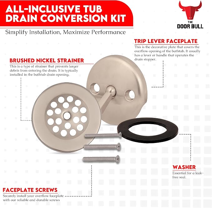 Trip Lever Bathtub Drain Kit - Image 3