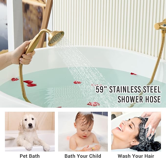 DASAN Antique Wall Mount Tub Filler Faucet - Image 7