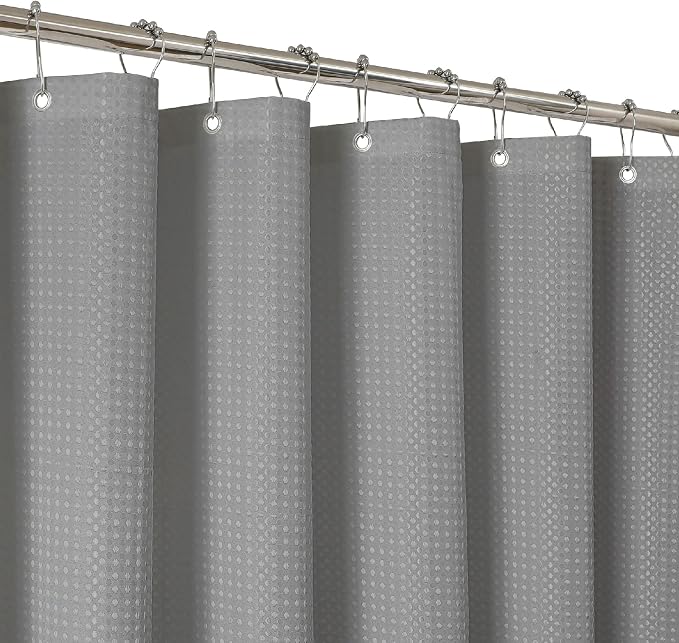 2-in-1 Waterproof Fabric Shower Curtain by THAIGEE