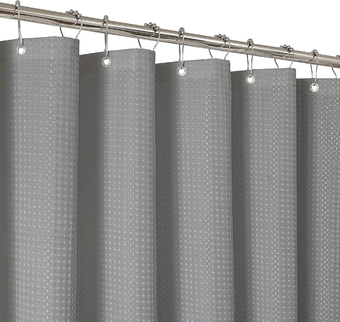 2-in-1 Waterproof Fabric Shower Curtain by THAIGEE