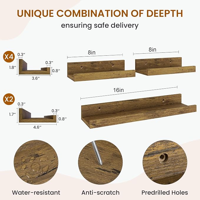 Axeman Picture Ledge Shelf, Floating Shelves - Image 3