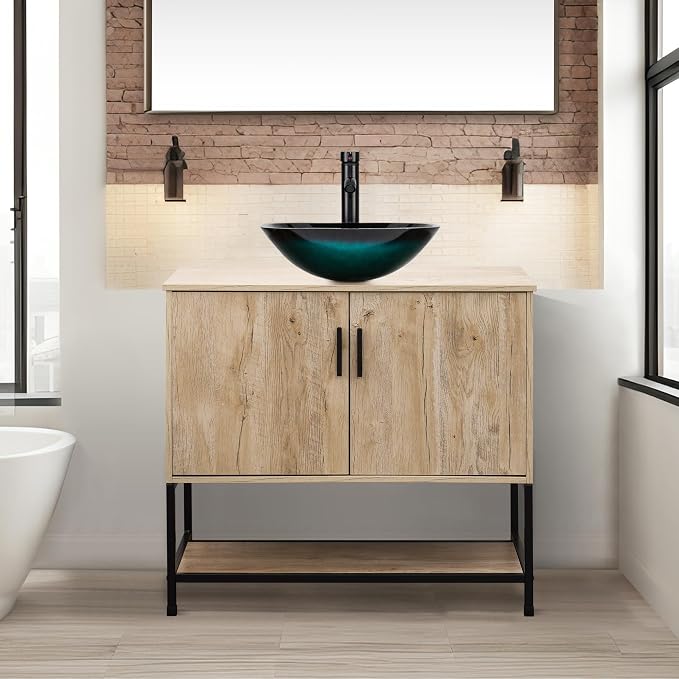 UEV Rustic Oak 36" Bathroom Vanity by YourHomeExcellentVendor