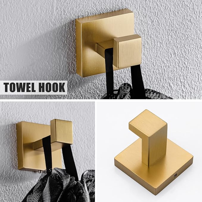 YACVCL 5 Piece Bathroom Hardware Set Brushed Gold, SUS304 Stainless Steel 23.6 - Image 5