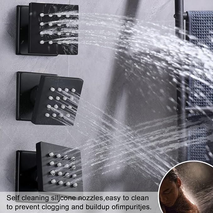 Thermostatic Shower System Matte Black Shower Faucet Set - Image 4