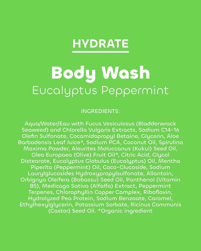 Seaweed Bath Co. Hydrate Body Wash, Eucalyptus Peppermint Scent, 12 Ounce - Image 8