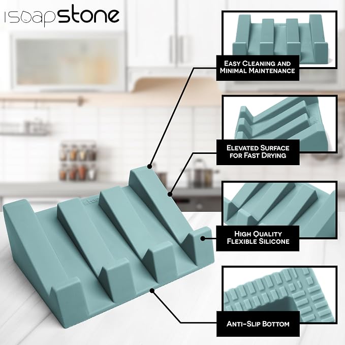 Silicone Soap Dish Self Draining Bar Soap Holder - Image 5