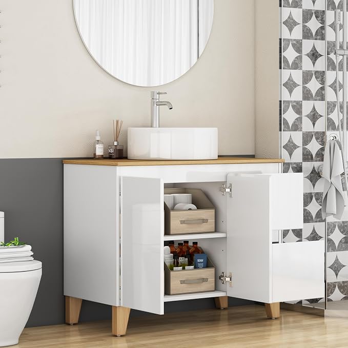 36-Inch Bathroom Vanity with Ceramic Sink Combo, Freestanding Bathroom Vanities - Image 5
