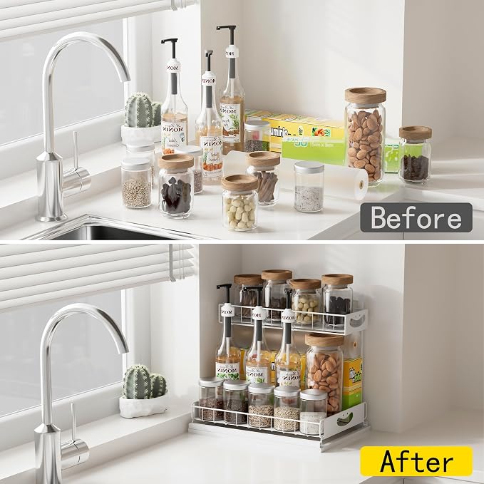 Under Sink Organizer with Pull-Out Drawers, Kitchen Sink Organizer, 2 Tier - Image 5