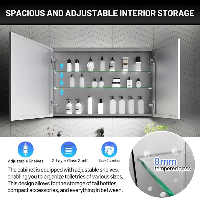 36 x 24 Medicine Cabinet Mirror - Image 6