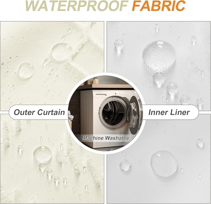 No Hooks Stall Shower Curtain - Image 4