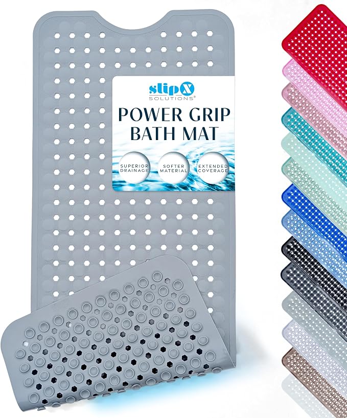 SlipX Solutions Power Grip Bathtub Safety Mat | Precision Grip Technology by SlipXSolutions