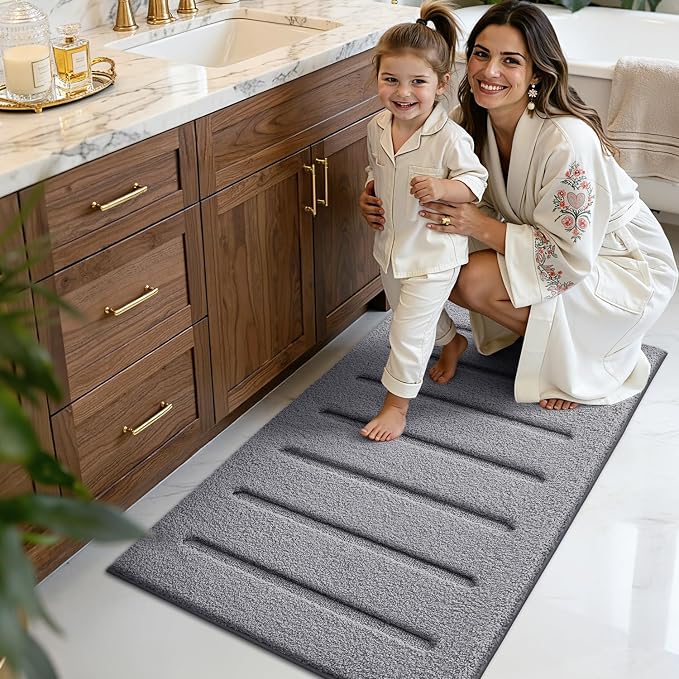 LUMI Soft Absorbent Bathroom Rugs, Non Slip Bath Mats - Image 3