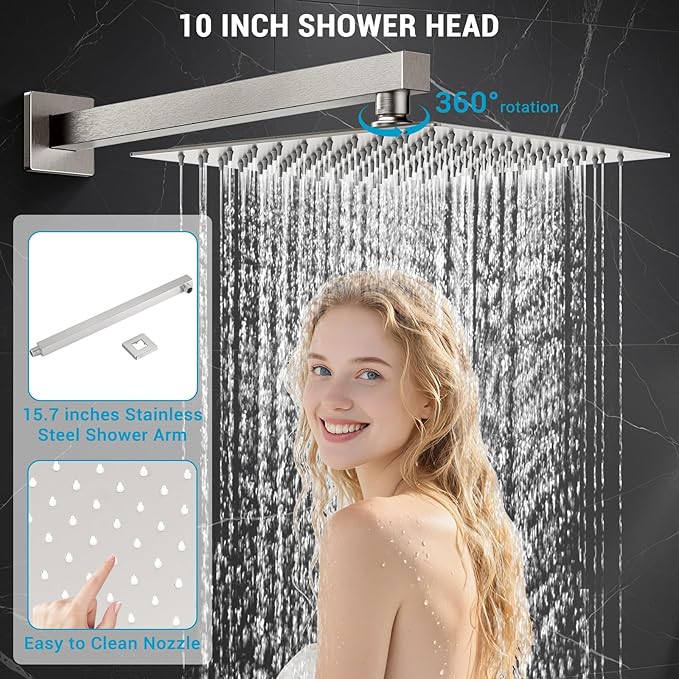Rain Shower Faucet Set Wall Mounted Rainfall - Image 4