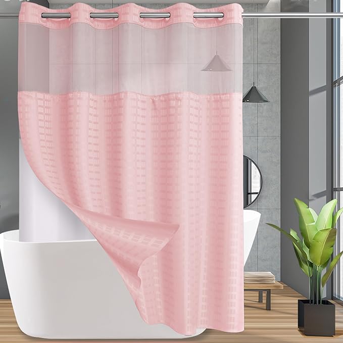 Extra Long No Hook Shower Curtain by ConboMio