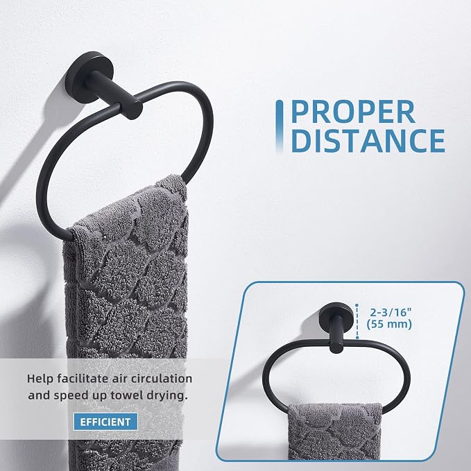 Angle Simple Bathroom Hand Towel Holder, SUS 304 Stainless Steel Swivel Hand - Image 6