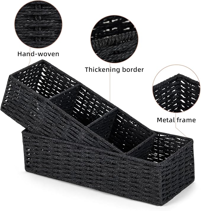 DULLEMELO Toilet Paper Basket for Organizing, Paper Rope Bathroom Baskets - Image 5