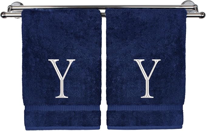 Monogrammed Hand Towel, Personalized Initial Gift, Extra Absorbent 100% Turkish by BareCotton