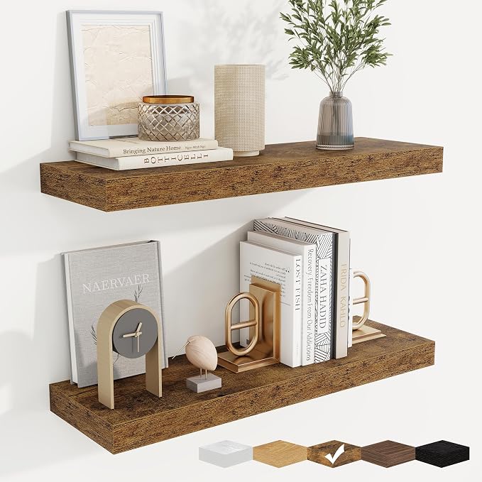 fuqing Floating Shelves for Wall, Wall Mounted Wood Floating Shelf by Fuqing
