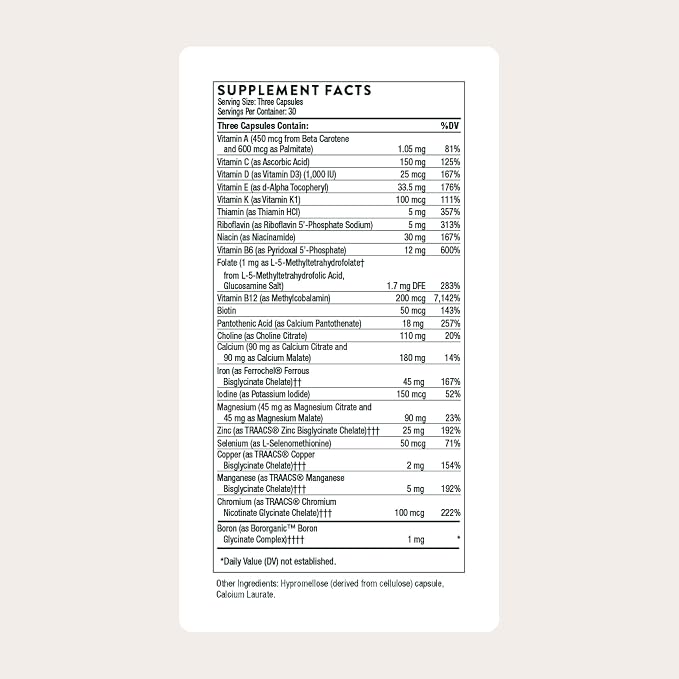 THORNE - Basic Prenatal - Well-Researched Folate Multi - Image 2