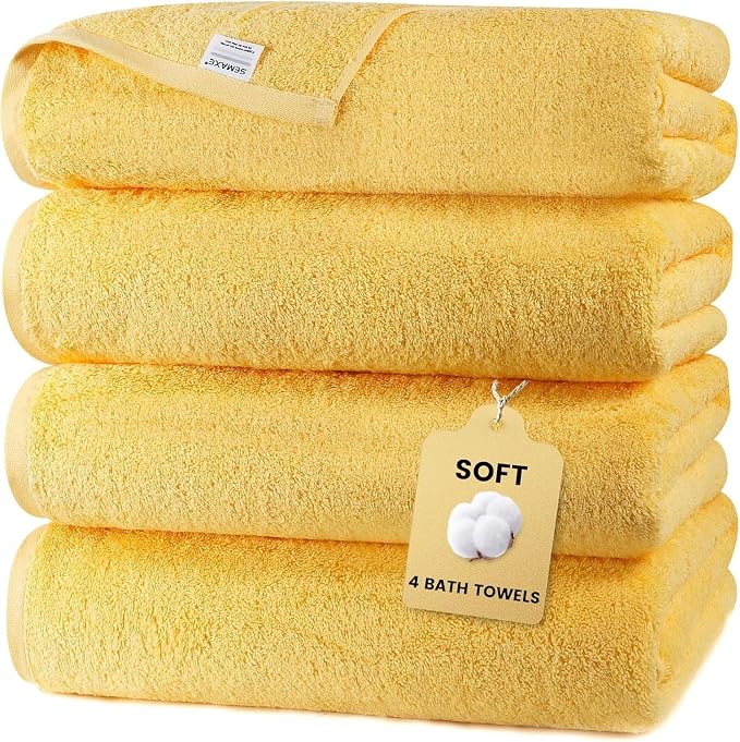SEMAXE 4-Pack Luxury Bath Towels by SEMAXE