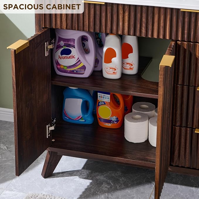 T4TREAM 36" Fluted Bathroom Vanity - Image 4