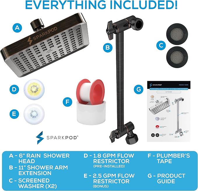 SparkPod Square Rain Shower Head - Image 7