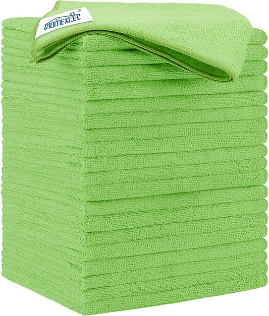 HOMEXCEL Green Microfiber Cleaning Cloth 20 Pack 11.5 x 11.5 Inch Microfiber by HOMEXCEL