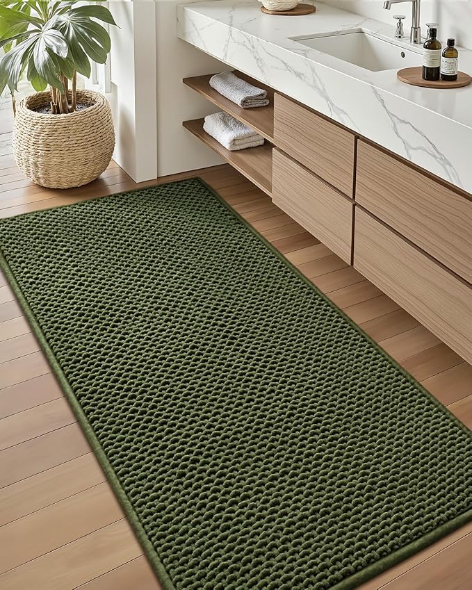 Color&Geometry Rubber Backed Waffle Bath Mat Non Slip Machine Washable Bathroom by COLORG