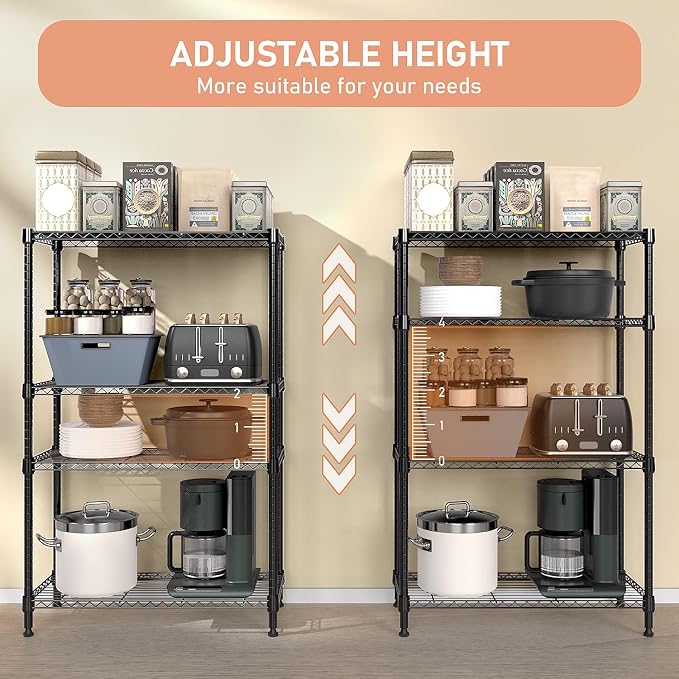 1400 lbs 4 Tier Storage Rack Metal Wire Shelving Unit, Storage Standing - Image 7
