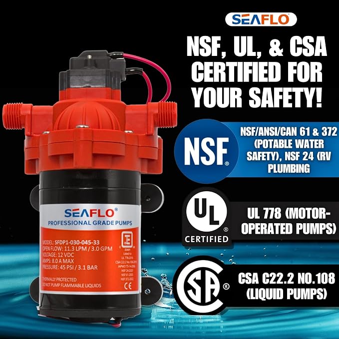 SEAFLO 33 Series 12V DC RV/Camper/Boat/Off-Grid Fresh Water Pressure Pump –12V - Image 5