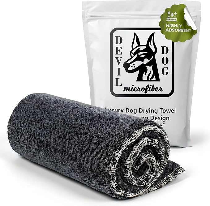 Premium Drying Towel – Large 24x35 Super Absorbent Microfiber Dog Bath Towel – by Unknown