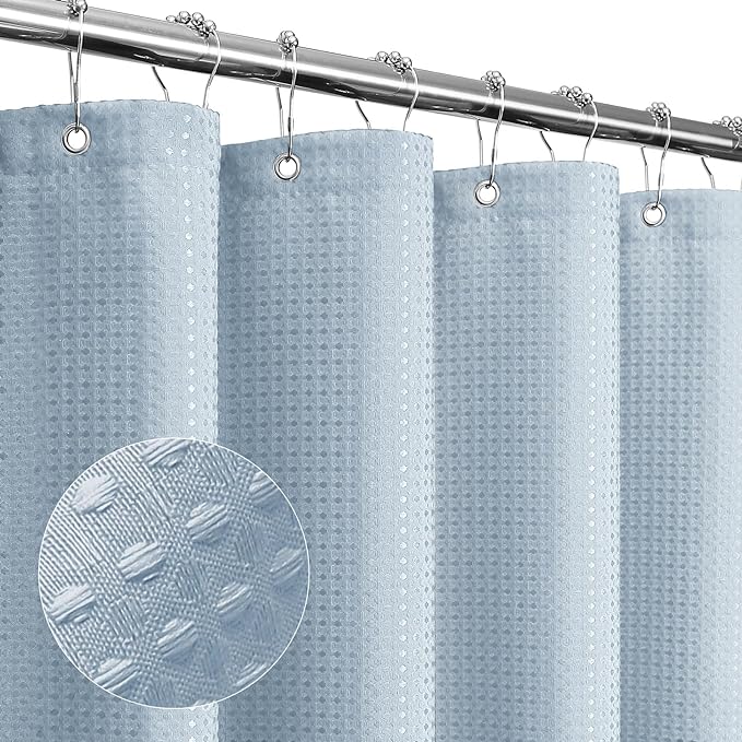 Gibelle Small Stall Shower Curtain 36 x 72, Narrow Half Waffle Weave Textured by Gibelle