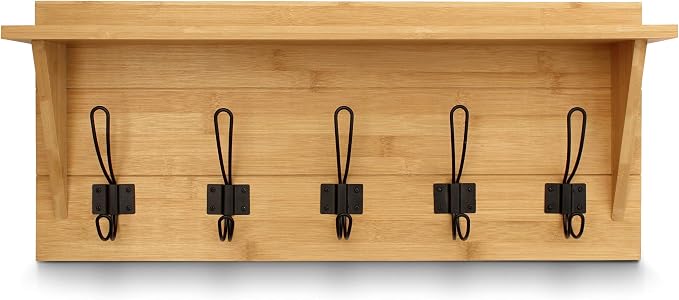 HBCY Creations Rustic Wall Mounted Coat Rack - Image 9