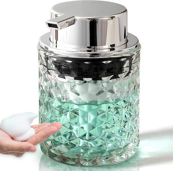 Malachi Foaming Hand Soap Dispenser, Refillable Clear Glass Pump Bottles by MALACHI