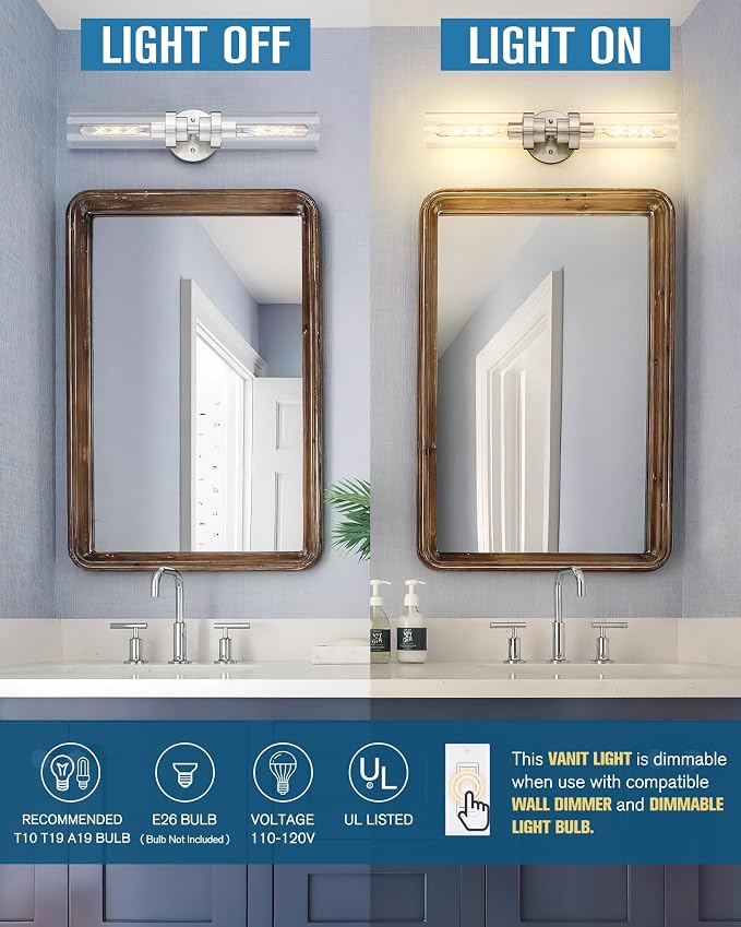 Emak Brushed Nickel Vanity Lights - Image 2