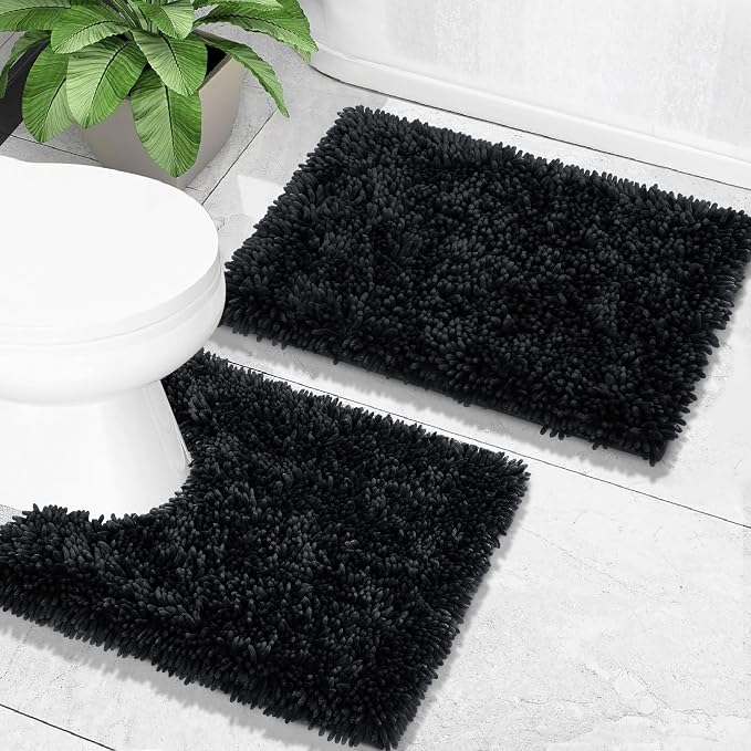 Yimobra Toilet Rugs U Shaped Washable, Extra Thick Soft Absorbent Chenille - Image 7