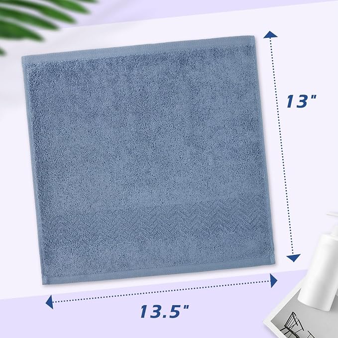 Cleanbear Cotton Washcloths Bath Wash Cloth Set 13 x 13 Inches - Image 3