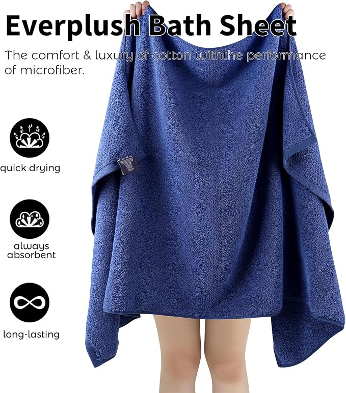 Everplush Diamond Collection Oversized Bath Towel – 1 Pieces, Super Soft & - Image 5