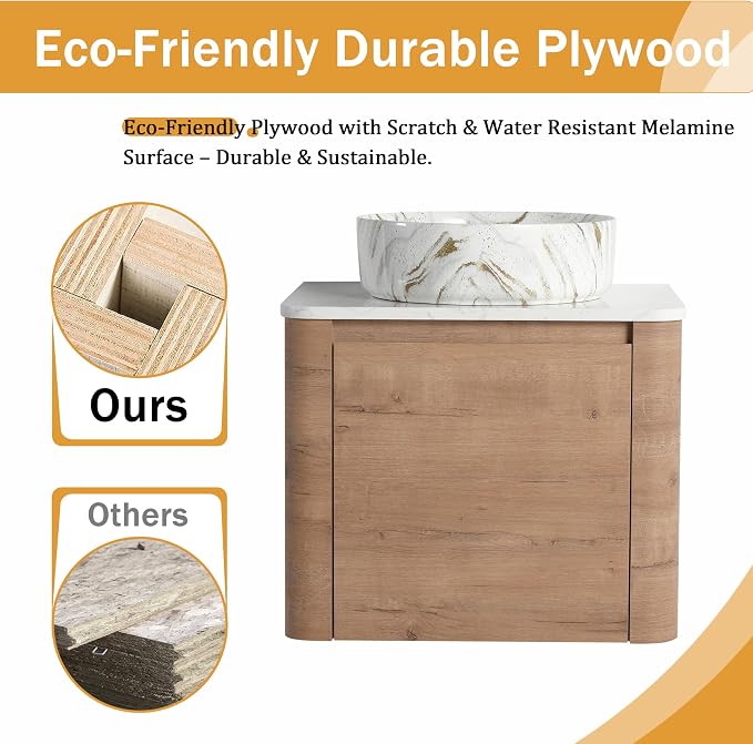 Malwee 24" Floating Bathroom Vanity - Image 4
