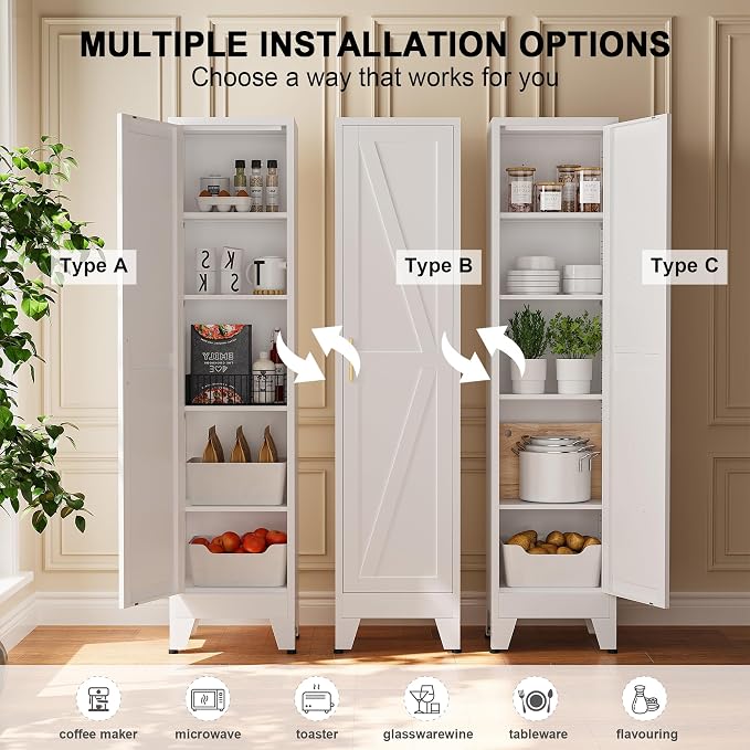 Narrow Bthroom Storage Cabinet Tall Metal Storage Cbinets - Image 7