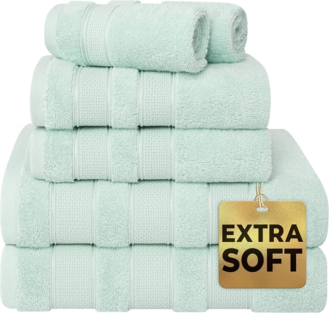 American Soft Linen Salem Turkish Bath Towel Set, 100% Cotton 600 GSM 6 Piece by AmericanSoftLinen