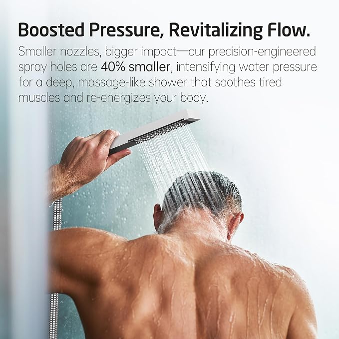 KES Chrome Shower Faucet Set, Shower System 12 Inch Rain Shower Head - Image 3