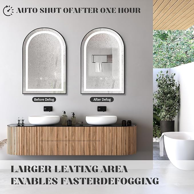LED Bathroom Mirrors with Lights, 3 Colors Dimmable, Wall Mounted Lighted - Image 3