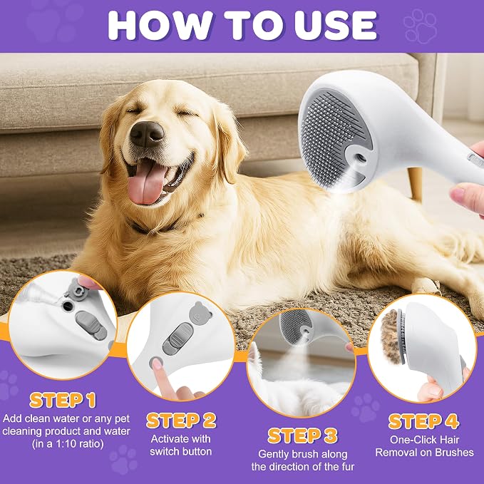 Pet Spray Grooming Brush Cat Brushes Cat Hair Removal Products Cat Shedding - Image 4