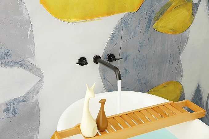 Wall Mount Tub Filler，Two Handle Bathtub Faucet, Extra Long Spout Reach - Image 4